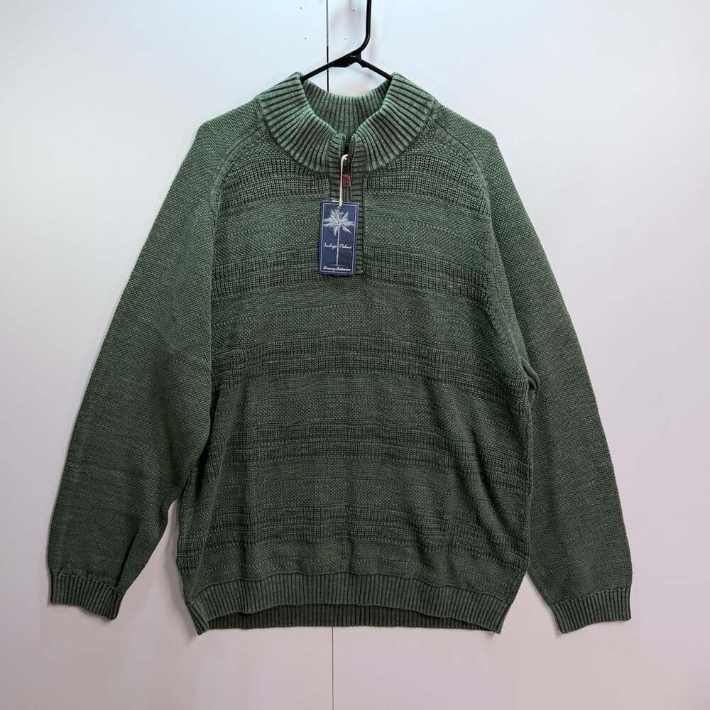 Tommy Bahama Indigo Palms Saltwater Textured Half Zip Sweater